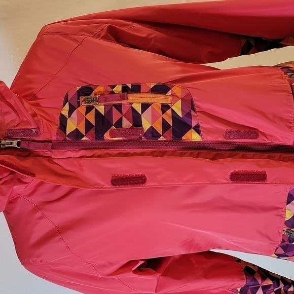 LANDS End Kids pink orange purple jacket coat with zip pockets size 14 - Picture 6 of 16